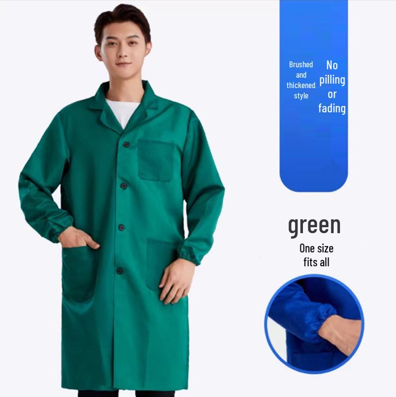 Unisex Dustproof Mechanic's Long Sleeve Work Coat - Wear & Dirt Resistant for Labor Protection