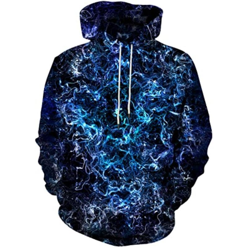 3D Novelty Hoodies for Men Cool Graphic Pullover Sweatshirts with Pockets