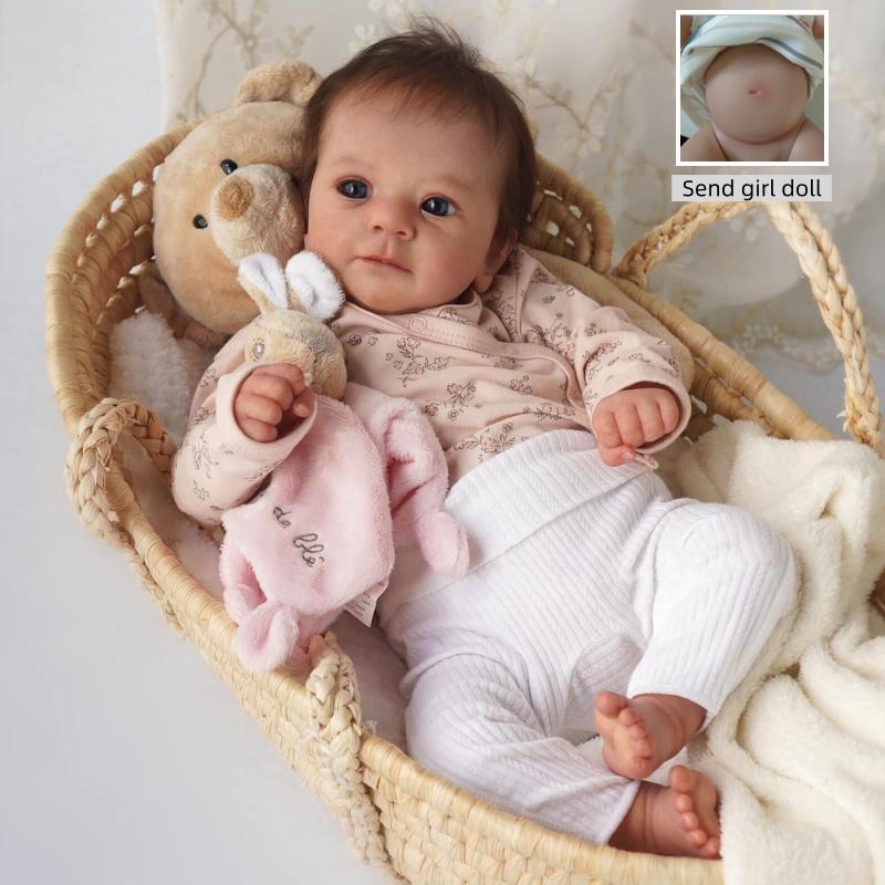 48cm Životaschopné Reborn Panenky Felicia Měkké Tělo z Látky Panenka Novorozence 3D Ručně Malovaná Živá Panenka pro Děti Společnice na Spaní Hračka