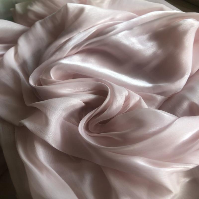Nastro Iridescente Organza Pieghettato Tessuto Morbido Liscio Lucentezza Texture Raso Tessuto Fai da Te Abito Hanfu Costumi di Scena