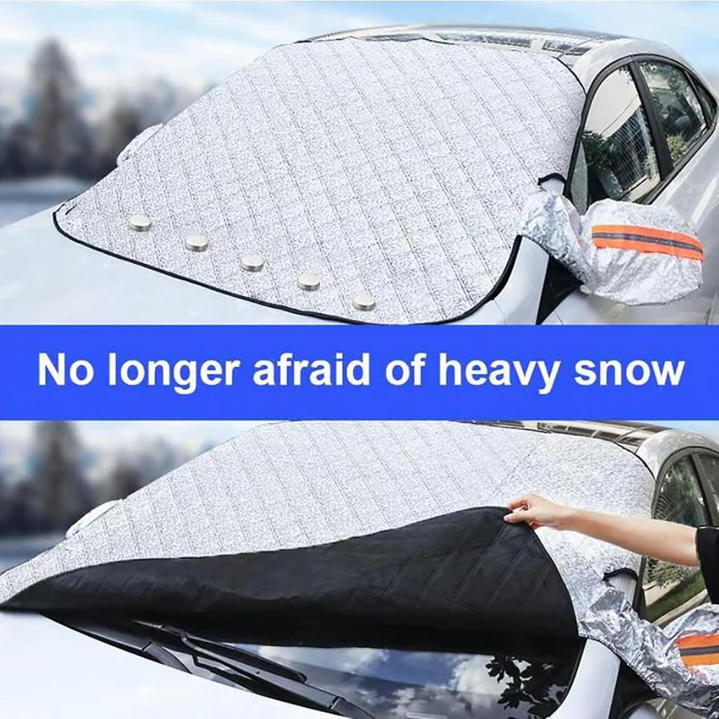 Magnetische Auto-Schneeabdeckung, Windschutzscheiben-Eisschutzabdeckung, Frostschutzabdeckung Windschutzscheibe mit Seitenspiegelabdeckung für Auto SUV LKW (1PCS)