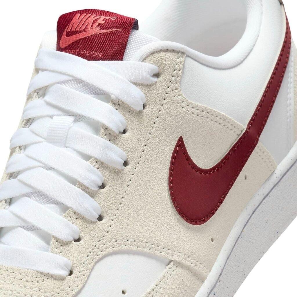 Women's Nike Court Vision Low Sneakers (FQ7628-100) White/adobe/dragon Red/team Red