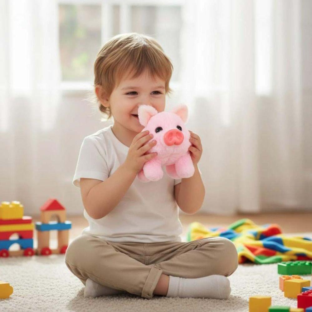 with Wagging Tail Electric Pig Plush Toy Can Walking Stuffed Animal Pig Doll  Interactive Play