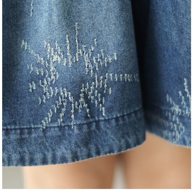 Women's Fashion Embroidered Denim Shorts Comfortable Daily Summer High Waist