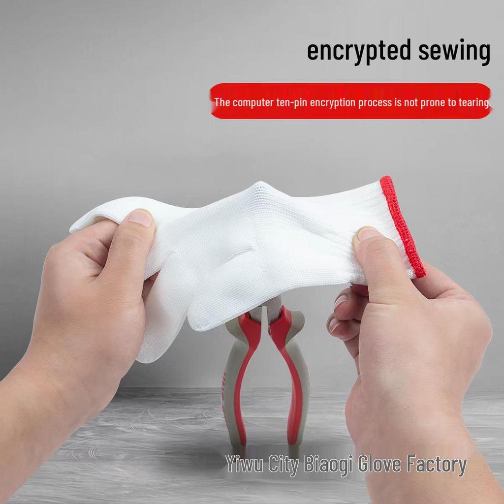Durable Anti-Slip Nylon Work Gloves for Industrial and Construction Use