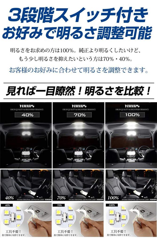 YOURS Toyota 60 Series Harrier Model Genuine LED Interior Light Compatible with Genuine LED Vehicles Dimming Specially Designed LED Interior Light Set