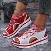 Fashion Women Flat Sandals Mesh Fish Mouth Casual Low Heels Slides Women Platform Shoes Sports Wedges Beach Comfort Sandals Plus Size 43