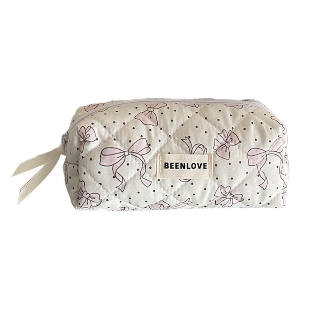Cute Bowknot Pen Bag Large Capacity Multifunctional Pencil Case Pen Box Gift