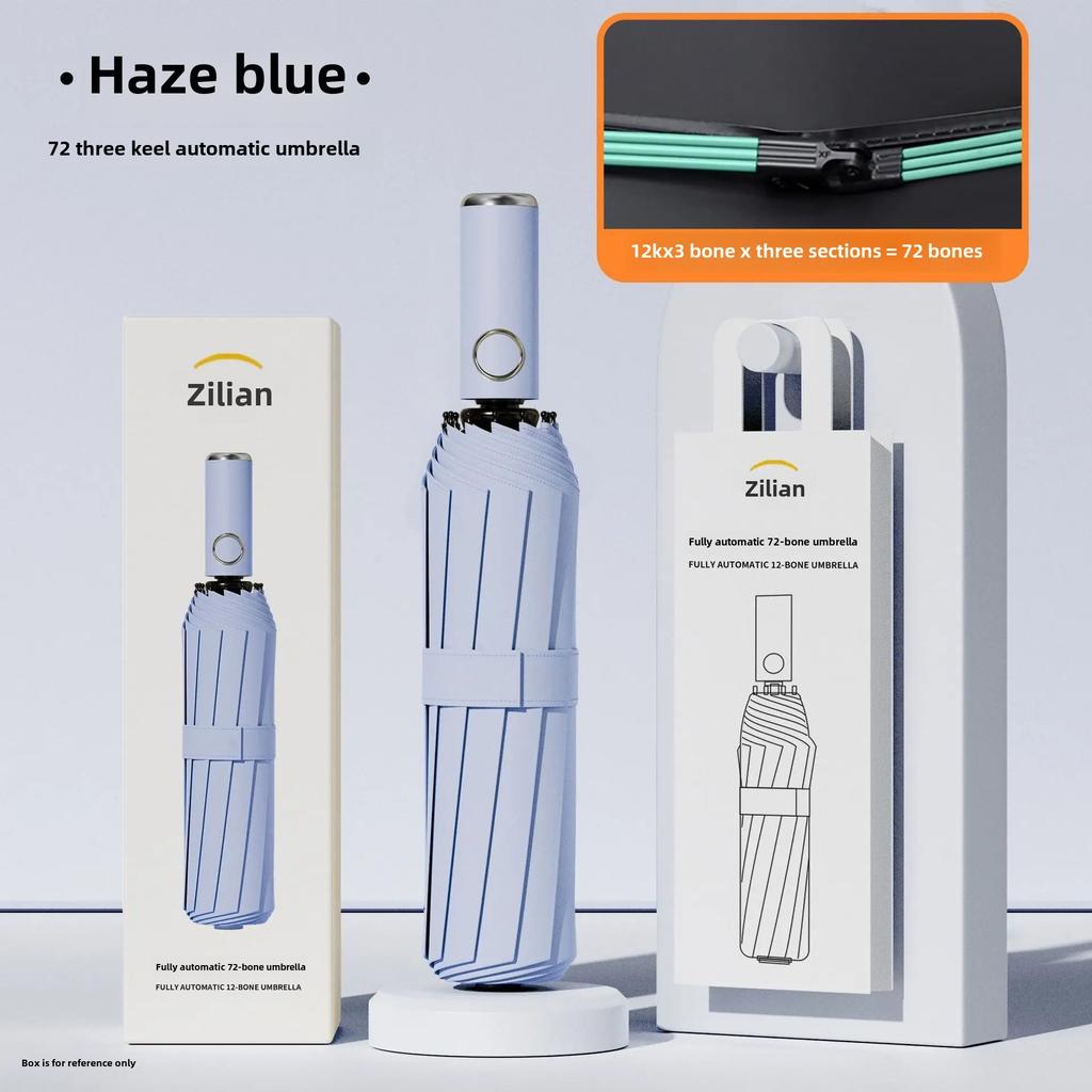 Automatic Folding Umbrella For Men Women Sun Rain Dual Purpose Umbrella Reverse Folding Feature