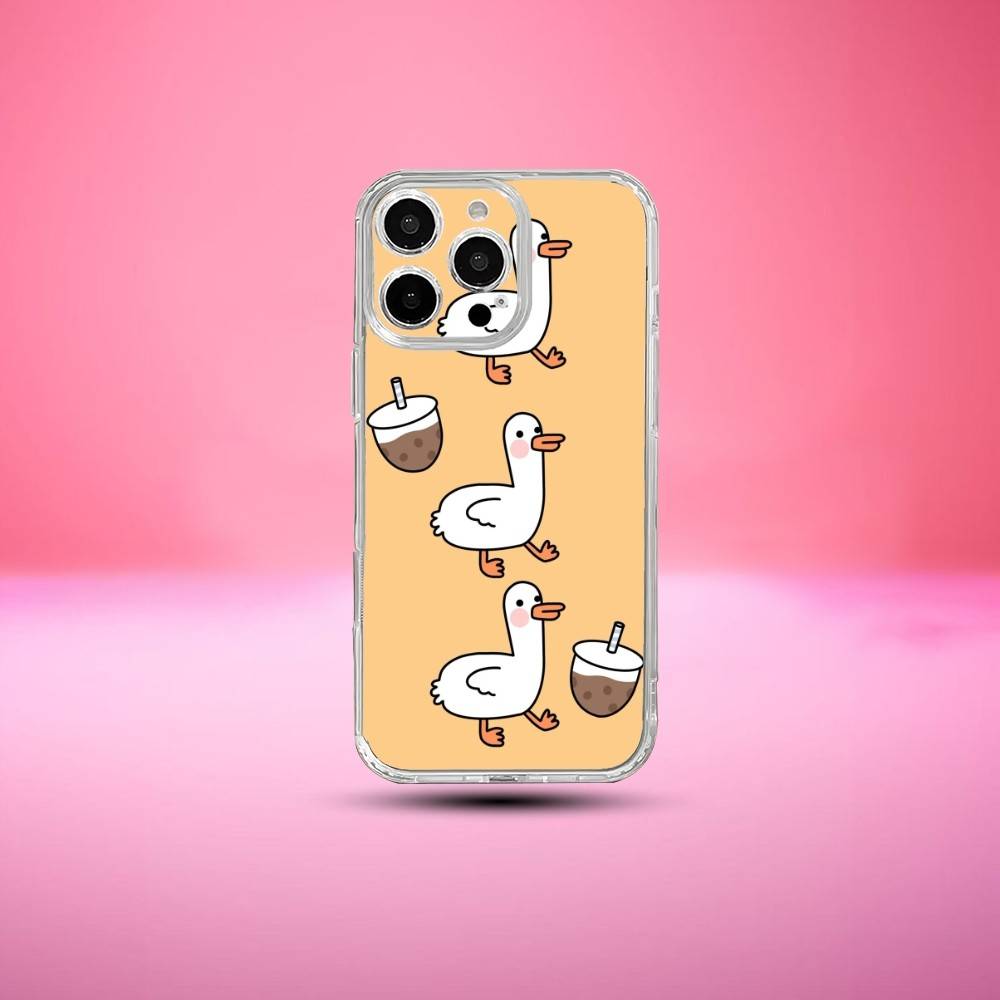 

Мультяшный Милый Гусь Чехол для Телефона Для iPhone17,16,15,14,13,12,11 Plus,Pro Max Мягкий Прозрачный Чехол iPhone12PROMAX
