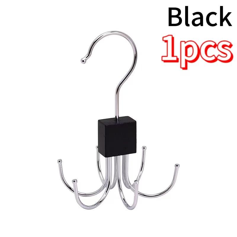 123pcs 360 Rotating Storage Hanger Hook Multi-Claw Bag Metal Belts Rack Multifunctional Hook Wooden Organizer For Bras Ties 1970₽