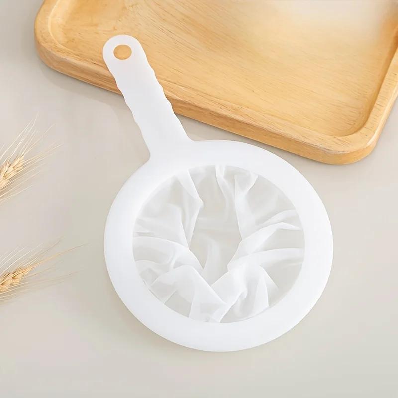

1Pcs Fine Mesh Strainer Spoon for Coffee, Milk, Soy, and Yogurt 100/200/300/400 Mesh Nylon Filter For Kitchen Dining Gadgets