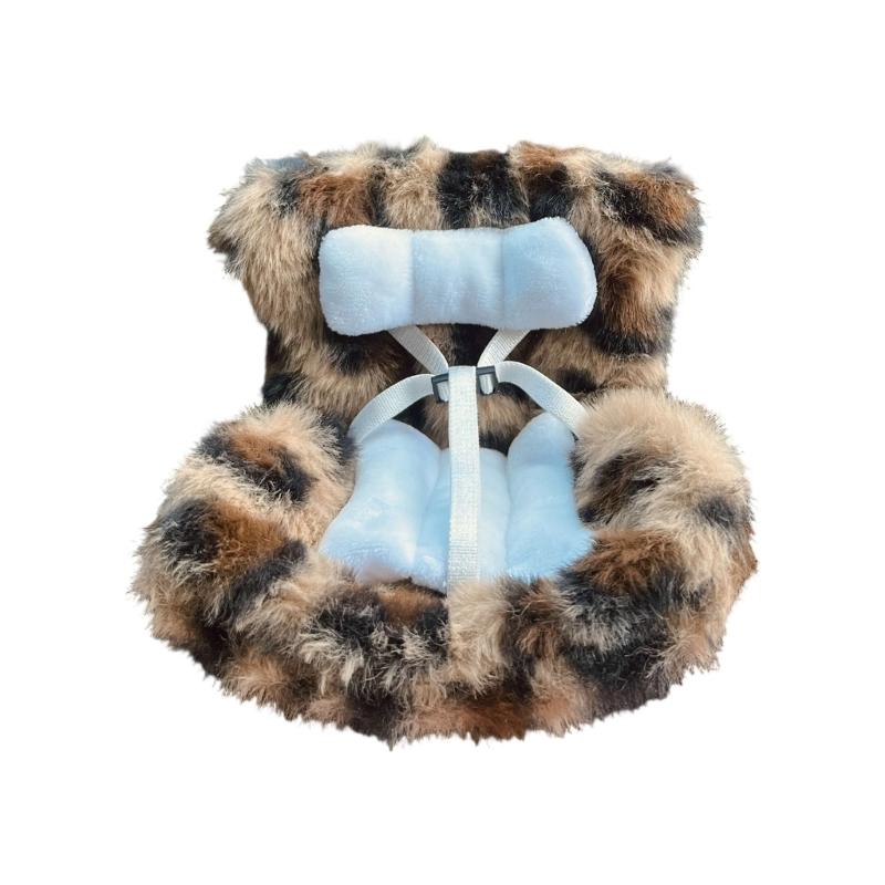 Plush Car Seat With Soft Cushion For Figure Dolls Adjustable Safety Strap Air Vent Clip Decors Collectible Accessory