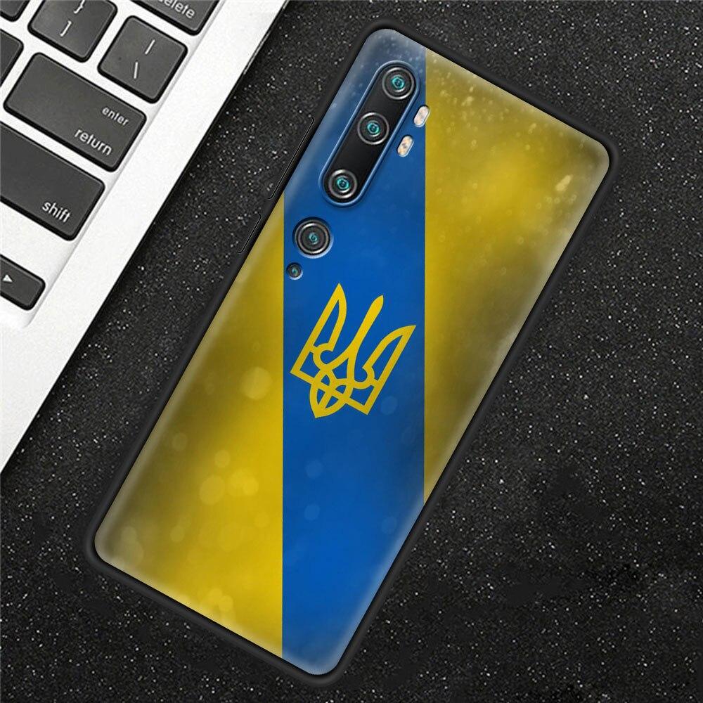 Ukraine Flag Painted Bling Case For Xiaomi Mi Poco X3 NFC M3 Pro Note 10 Lite 11 10T Pro 5G 9T Silicone Phone Coque Black Cover