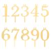 10Pcs Number Birthday Holder Set Stainless Steel Reusable Metal Cake Topper Party Decoration Milestone Anniversary