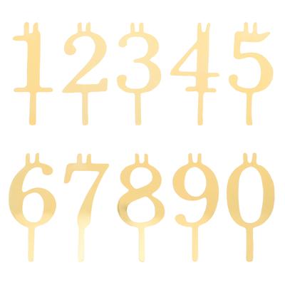 10Pcs Number Birthday Holder Set Stainless Steel Reusable Metal Cake Topper Party Decoration Milestone Anniversary