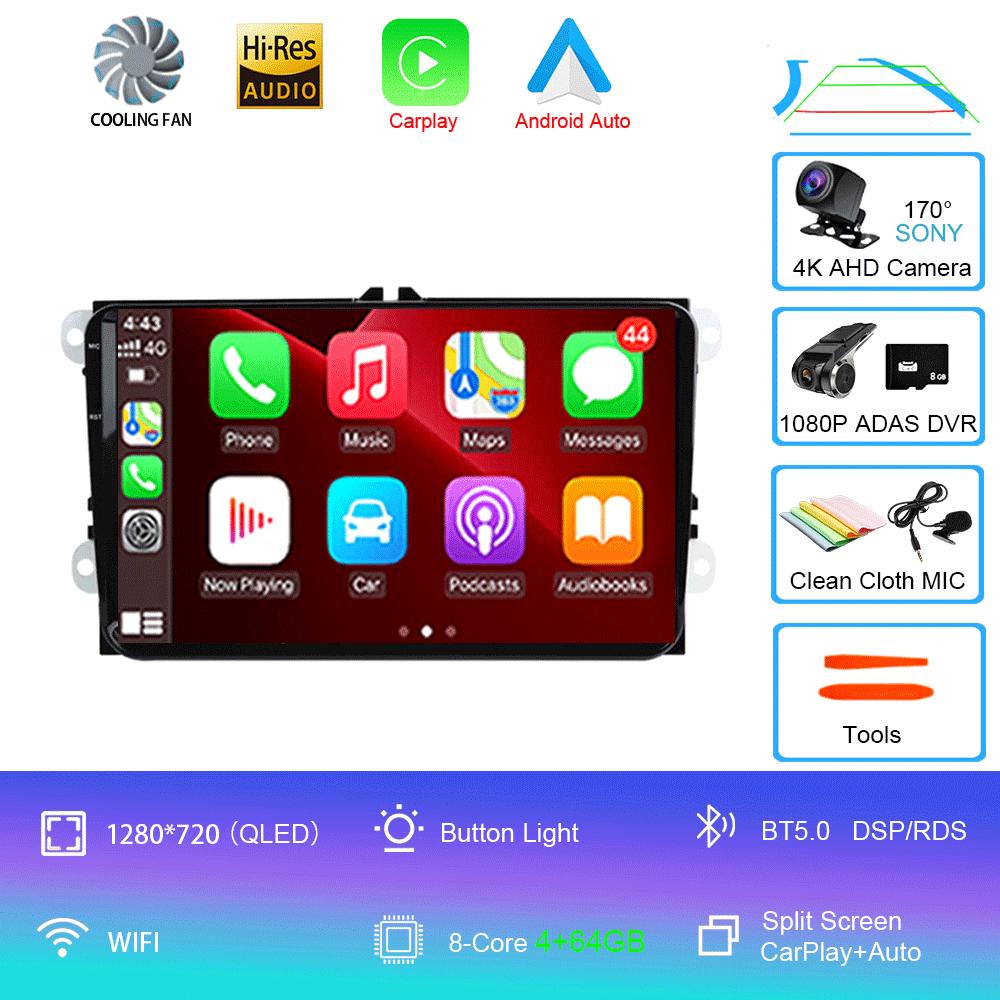 Radio auto 2 din android 14 ecran stereo Pentru VW Volkswagen Amarok Magotan Touran Polo MK5 SKODA Yeti Fabia Superb SEAT Toledo