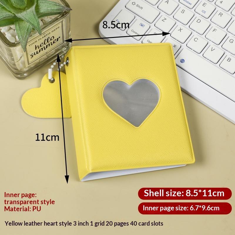 Cute Heart Design Photocard Holder 3 Inch 40 Pockets Hollow Photo Album for Teen Idol Lomo Card Collection Organization