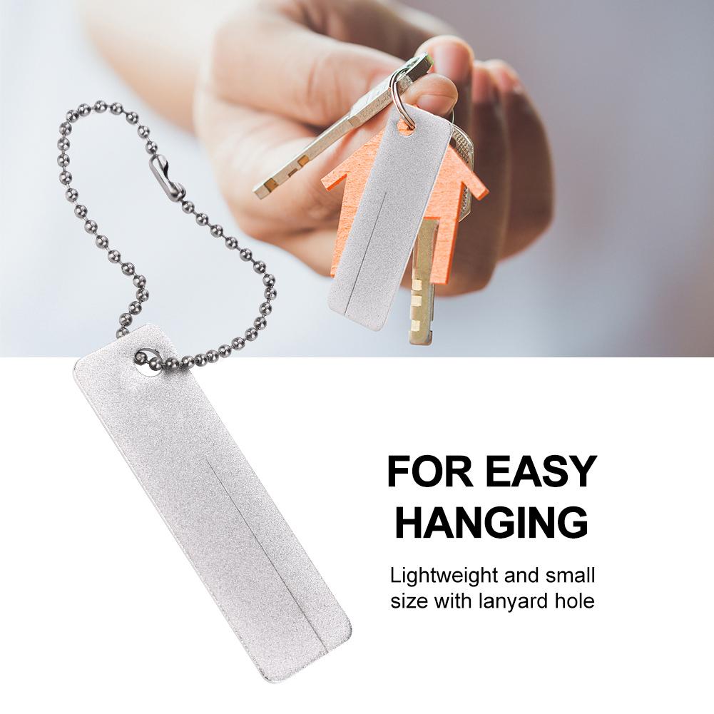 Steinschleifer Messerschärfer Outdoor-Schleifer Outdoor Fischhaken Fischhaken Feile Schleifer Schärfer mit Schlüsselanhänger