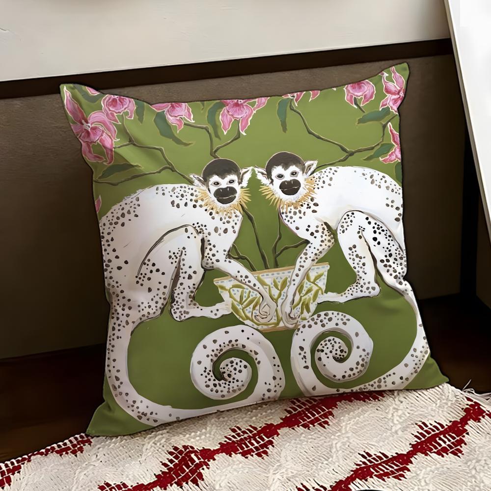 

PPaige GGemmel MMonkey Cushion Cover Reversible Soft Durable Pillow Cover Home Car MultiScene Use for Daily Comfort 30X30cm
