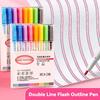 8-24 Farben Doppellinien-Kontur-Kunststift Markierstift DIY Graffiti Kontur-Markierstift Textmarker Sammelalbum Tagebuch Poster Karte Geschenk