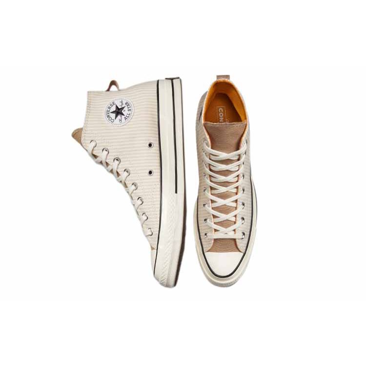 Converse Chuck 70 High Crafted Stripe Unisex Sneakers Tan Desert-Sand Egret A00473C