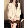 New Milky White V-neck Waterproof Mink Sweater Women's Autumn and Winter Soft and Glutinous Loose Lazy Knit Sweater Top Tide