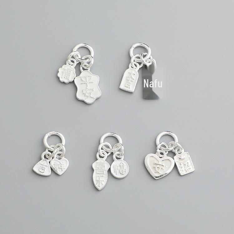 S925 Sterling Silver Peace & Good Luck Pendant for DIY Bracelet & Necklace