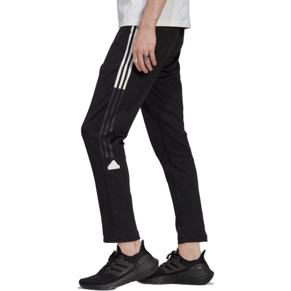 adidas Solid Stripe Straight-Leg Casual Sport Pants Men Bottoms Black HG2064
