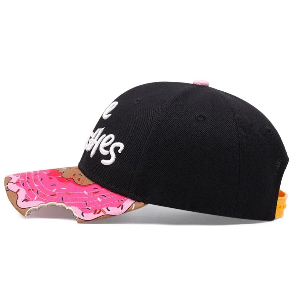 Korean Style Donut Embroidery Baseball Cap Adjustable Dance Snapback Hats  Daily
