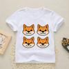 2025 New Fashion Cute Shiba Inu Girls Boys Print T Shirt Tops Kids Funny Clothes Cartoon Children Round Neck New Tshirt