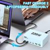 Multi Port Fast Charging Station 220W Power Adapter with Type C & USB Port Allows 6 Devices Simultaneously Charging