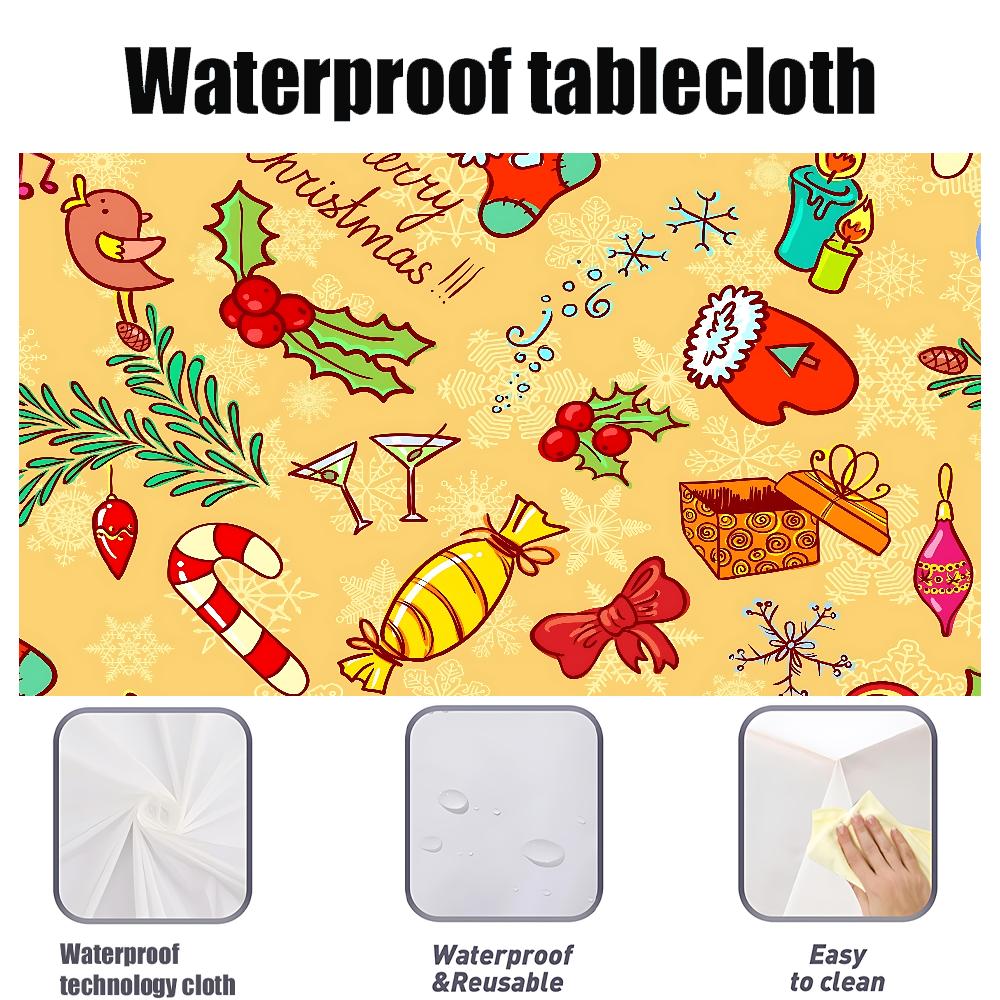 Christmas Theme Table Cloth Tablecloth Kitchen Wedding Holiday Table Decoration Tablecloth Outdoor Picnic Tablecloth