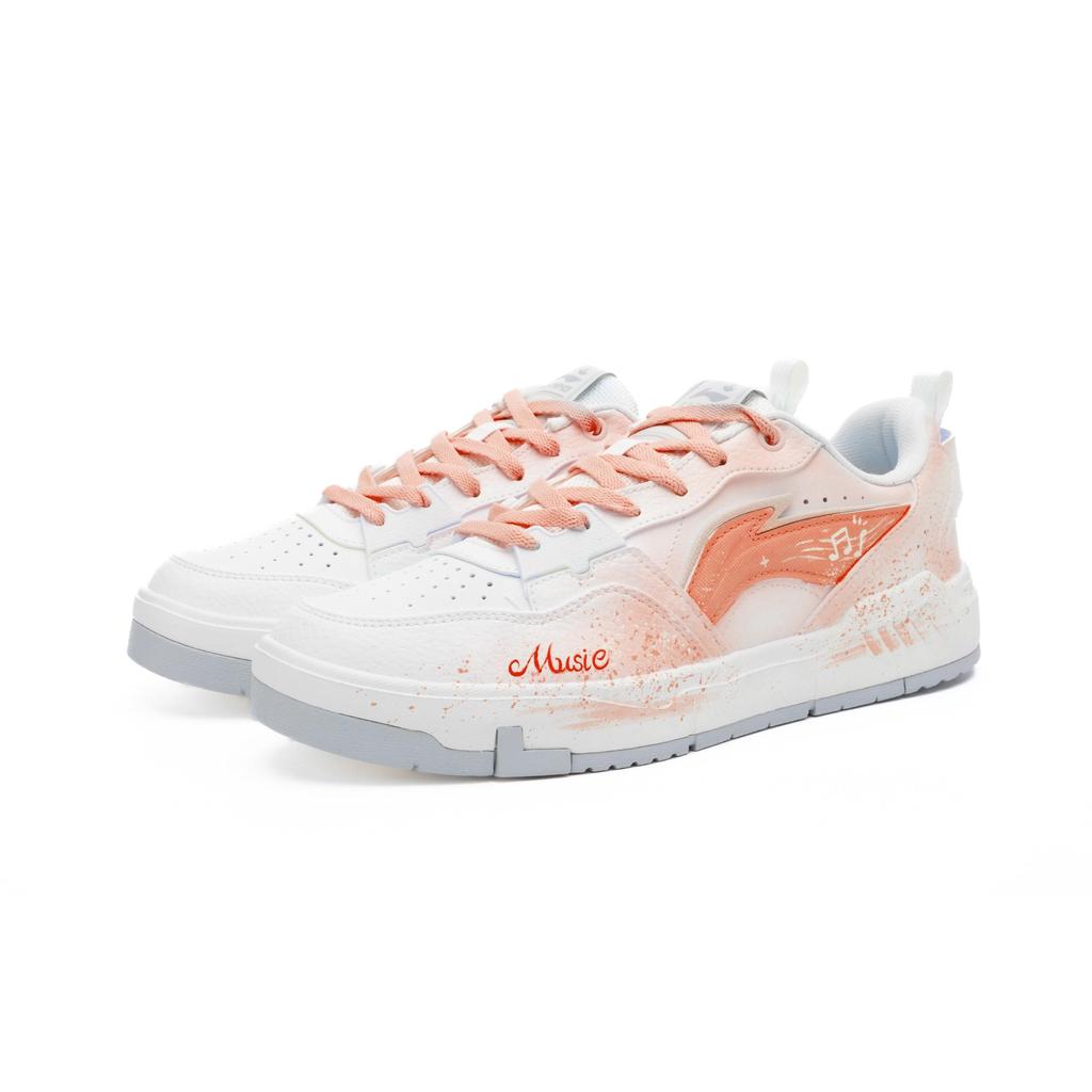Li Ning Original Era Slip Resistant Abrasion Resistant Low top Skateboard Shoes Men's White AGCU337-3(Team240-)