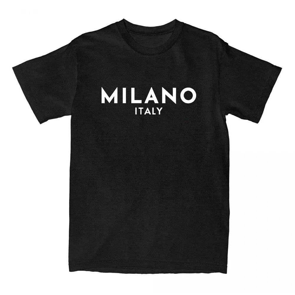 Itálie Milán Módní Město Trička Bavlna Měkké Tričko Léto Unisex Tričko s Krátkým Rukávem Estetická Grafická Trička