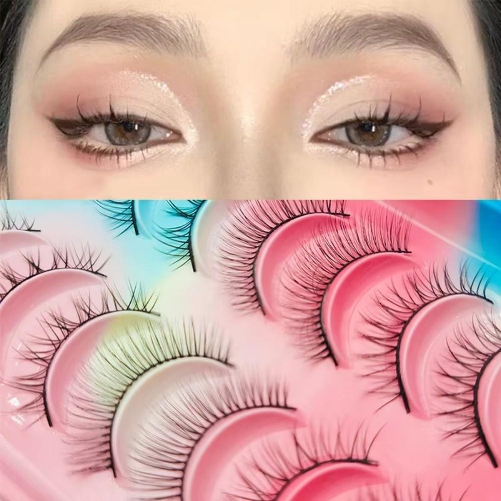 10 Paar Flauschige Manga-Wimpern Kurze Anime-Wimpern Modische Falsche Wimpern für Damen