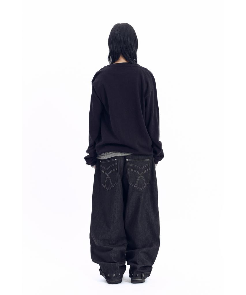 AAKAM Layered V-Neck Knit (Black)