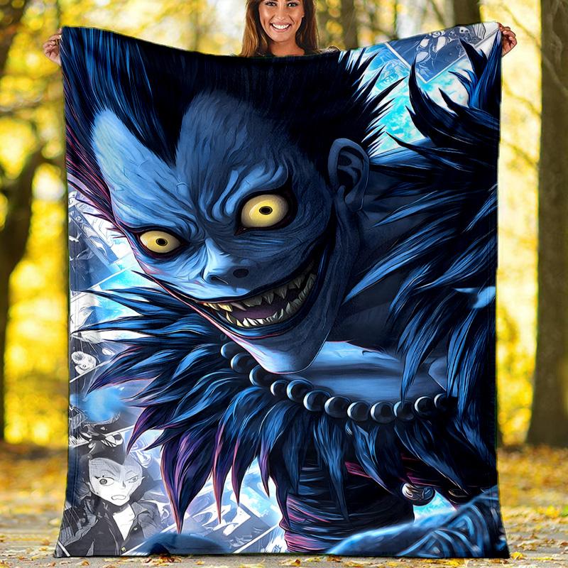 1pc D-Death Note1 Theme Blanket - Digital Print, Polyester, Cozy for All Seasons, Perfect for Outdoor, and Travel