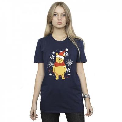 Womens/Ladies Winnie The Pooh Winter Wishes Cotton Boyfriend T-Shirt
