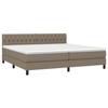 3140325 vidaXL Divan Bed with Mattress Taupe 200x200 Cm Fabric