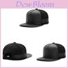 Black Leather Hip Hop Baseball Cap With Breathable Cotton For Streetwear And Casual Wear