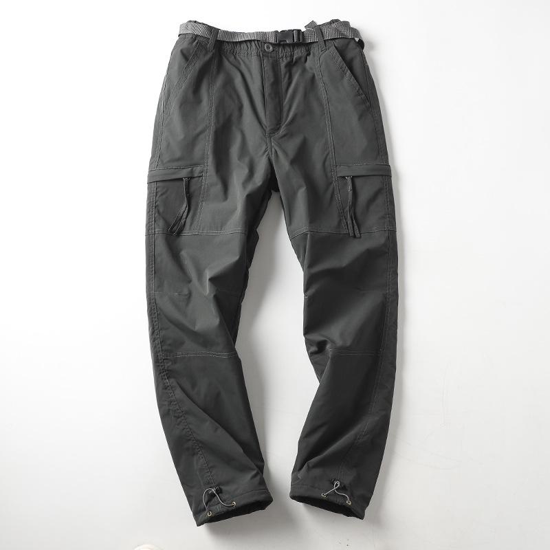 Men s Windproof Waterproof Fleece-Lined Softshell Work Pants for Cold Weather Double Extra Large темно-серого