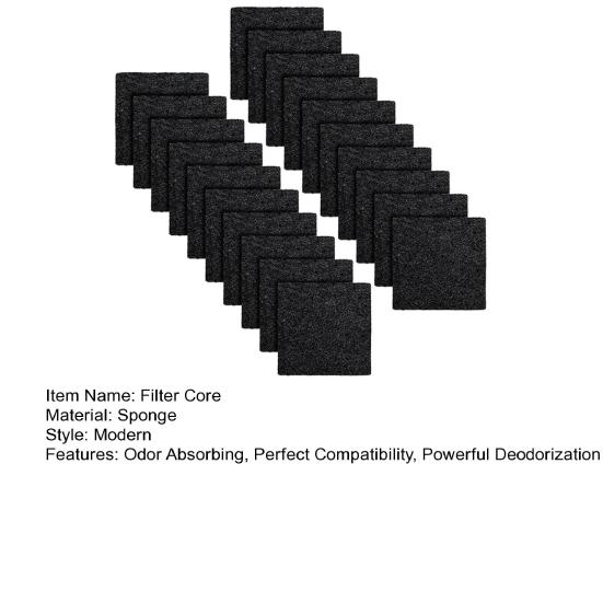 20/40Pcs Filter Core Activated Carbon Odor Absorbing Refills Kitchen Bin Odor Eliminator Easy Replacement Deodorizer