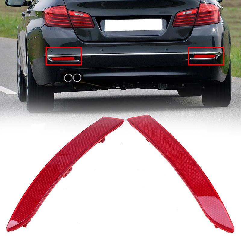 Car Tail Light Rear Bumper Reflector Lights Red Lens for BMW 5-Series 530dX/535d/528i F10/F18 Sedan 2014-2017 Facelift