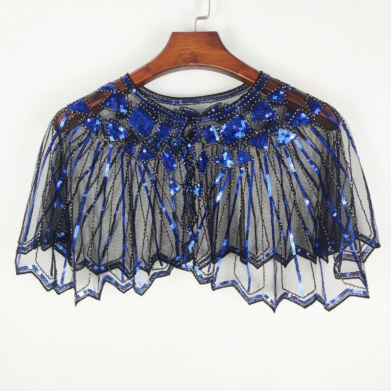 Damen Sommer Pailletten Mesh Schal - Aushöhlen Perlenmode Europäisch Amerikanisch Schulterwickel Sonnenschutz Strickjacke Weste