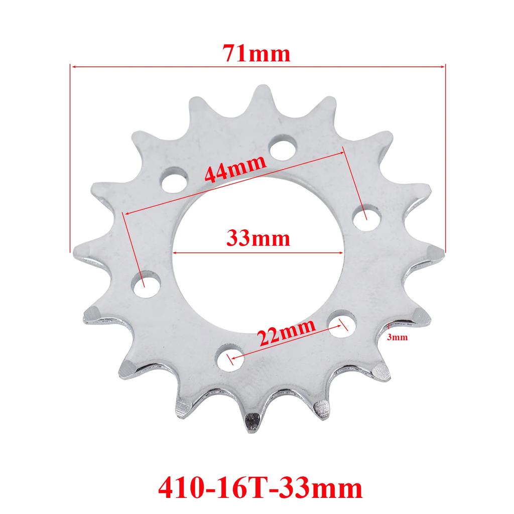 16T Fixed Gear Anstelle von Scheibenbremse 16 Zähne Ritzel Schrauben-fest Einzelgeschwindigkeits Kettenblatt Für Elektrofahrrad 410 Kette