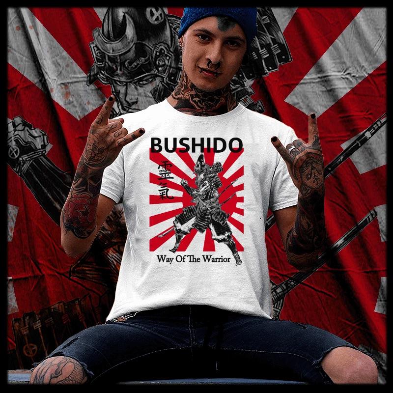 Samurai t-shirt bushido code Katana sword Japanese warrior Ronin Kanji white tee M