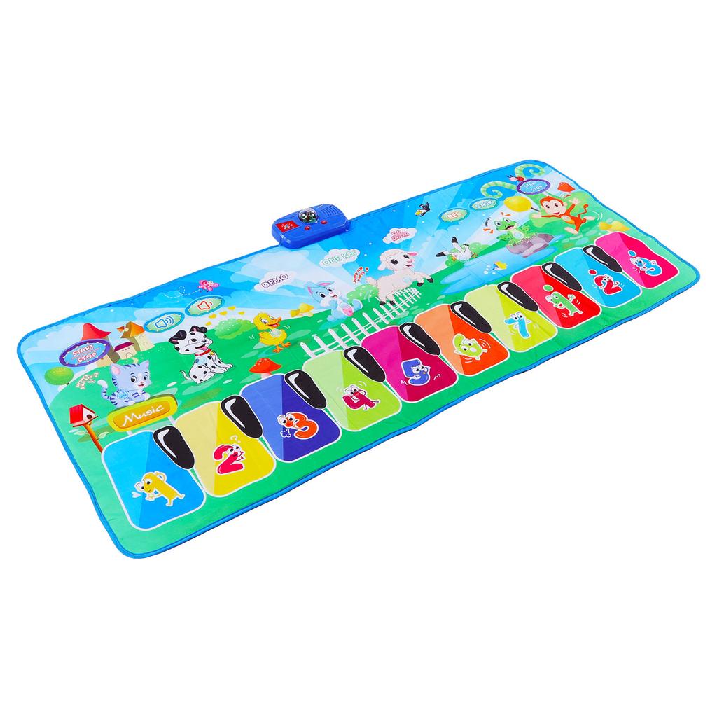 10 Tasten Musikmatte Tragbare Baby Tier Muster Fuß Musik Klavier Matte Spiel Tanzmatte Musik