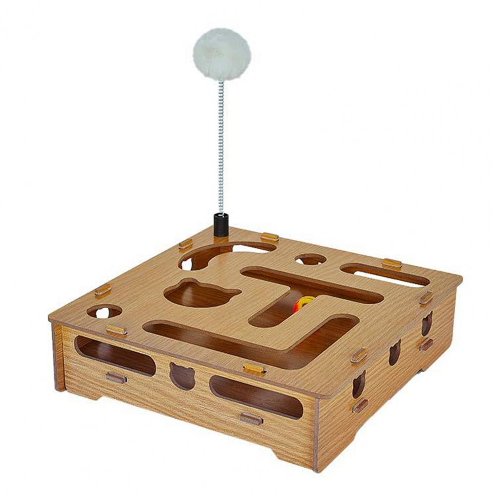 

Cat Toy for Hunting Instincts Cat Toy with Bell Balls Cat Scratch Maze Box with Nail File Enrichment Puzzle Toy for Mental