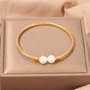 Popular, Personalized Trend, Retro Stainless Steel Winding Geometric , Pearl Steel Wire 